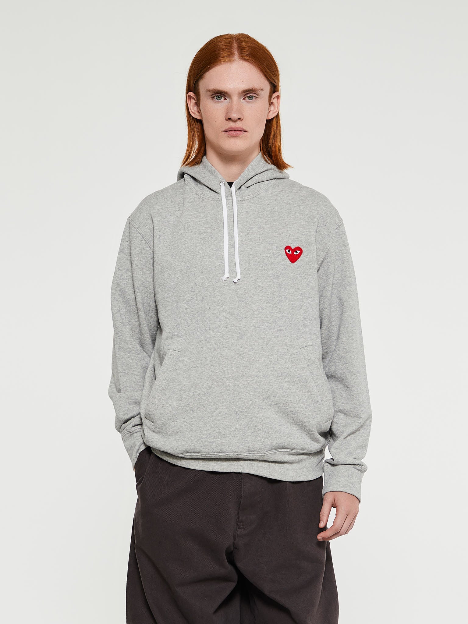 Garçons Play Cdg Hoodie Grey Comme Des Garçons PLAY Red Heart