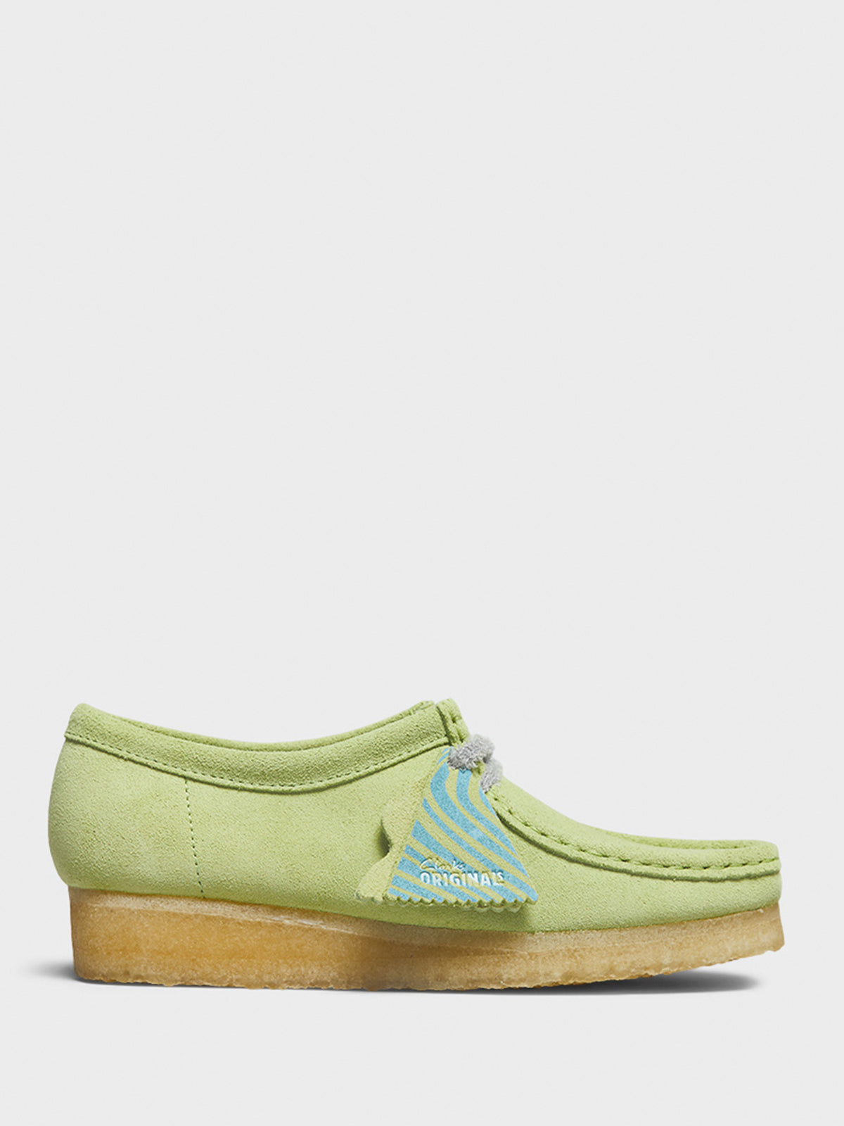 Clarks - Women's Wallabee Shoes in Pale Lime Suede
