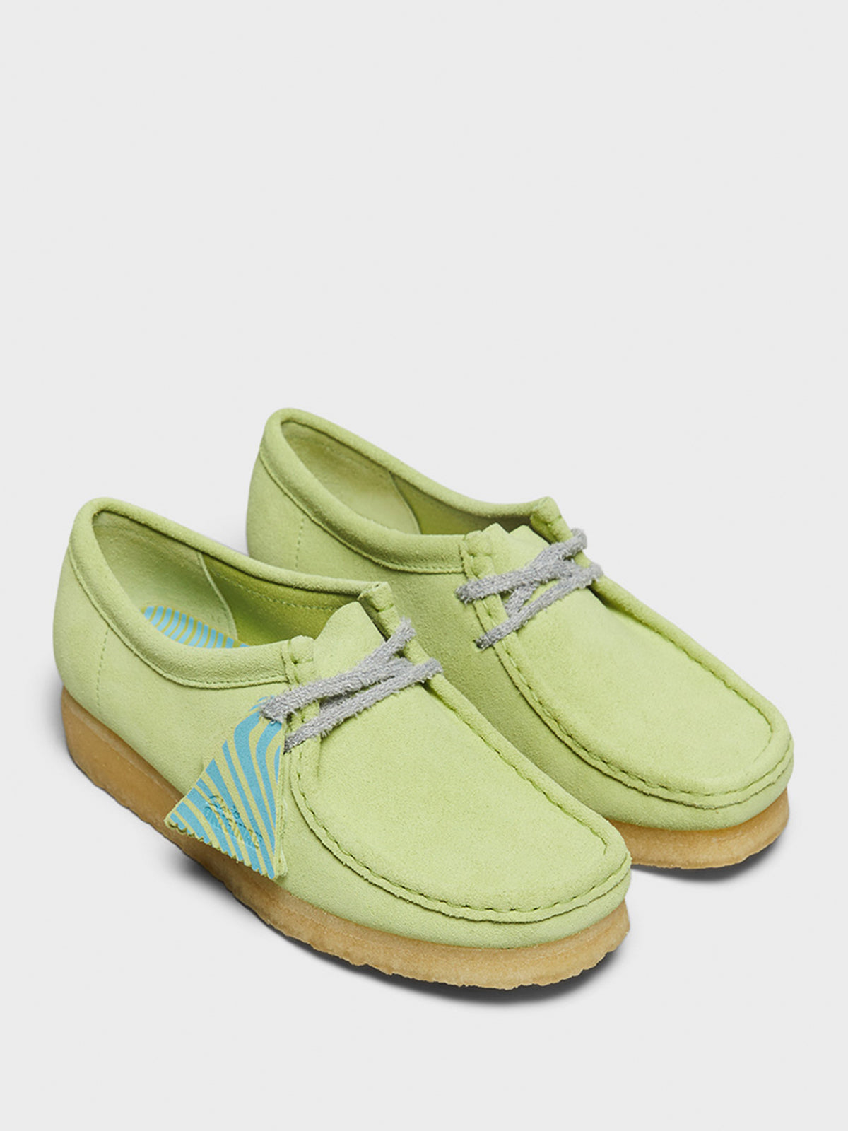 Women's Wallabee Shoes in Pale Lime Suede