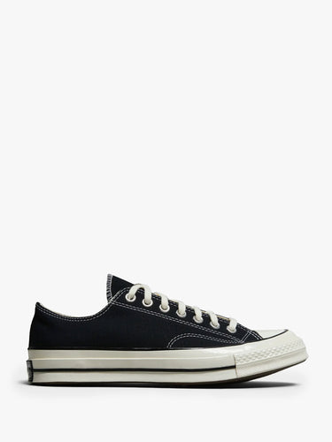 Converse - Chuck 70 Low Top Canvas Sneakers in Black, Black and Egret