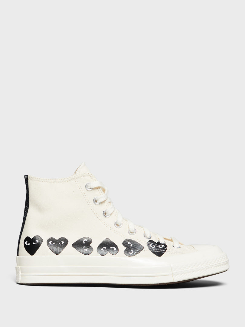 CONVERSE COMME DES GARCONS - Multi Heart CT70 Hi Top Sneakers in White
