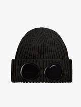 C.P. Company - Extrafine Merino Wool Goggle Beanie in Black