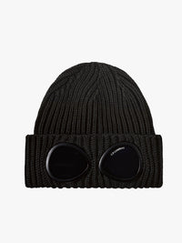 C.P. Company - Extrafine Merino Wool Goggle Beanie in Black