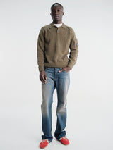 C.P. Company - Chenille Cotton Polo Sweater in Ivy Green