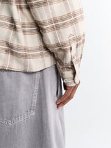 Dime - Plaid Flannel Shirt in Beige