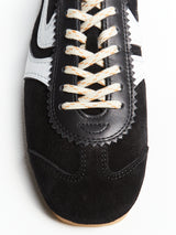 Dries Van Noten - Leather-Trimmed Suede Sneakers in Black and White