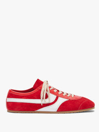 Dries Van Noten - Men's Leather-Trimmed Suede Sneakers in Red