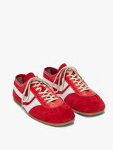 Dries Van Noten - Men's Leather-Trimmed Suede Sneakers in Red