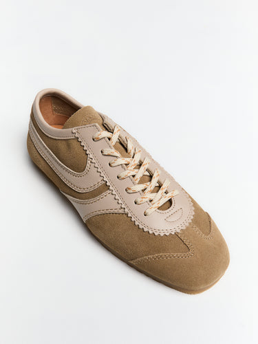 Dries Van Noten - Leather-trimmed suede sneakers in Beige