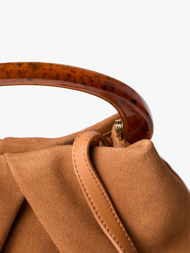 Dries Van Noten - Small Pleated Leather Bag in Tan