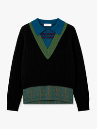 Dries Van Noten - Layered Wool Sweater in Black