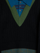 Dries Van Noten - Layered Wool Sweater in Black