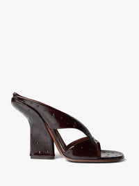Dries Van Noten - Open-Toe Leather Heels in Dark Brown