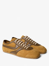 Dries Van Noten - Leather-Trimmed Suede Sneakers in Ocra