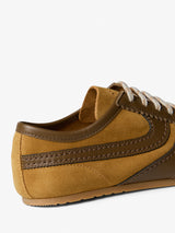 Dries Van Noten - Leather-Trimmed Suede Sneakers in Ocra
