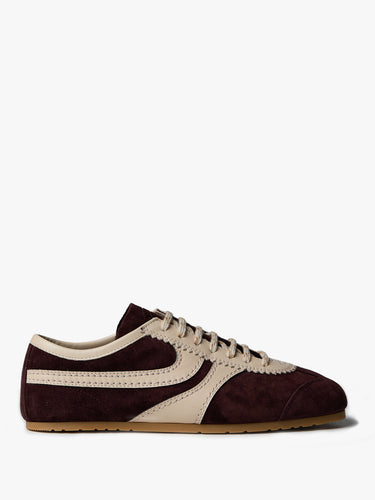 Dries Van Noten - Leather-Trimmed Suede Sneakers in Dark Purple
