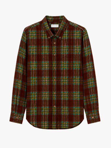 Dries Van Noten - Pleated Shirt in Burgundy