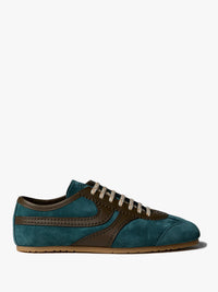 Dries Van Noten - Men's Leather-Trimmed Suede Sneakers in Turquoise