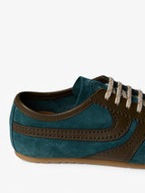 Dries Van Noten - Men's Leather-Trimmed Suede Sneakers in Turquoise