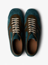 Dries Van Noten - Men's Leather-Trimmed Suede Sneakers in Turquoise