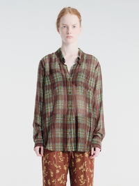 Dries Van Noten - Pleated Shirt in Burgundy