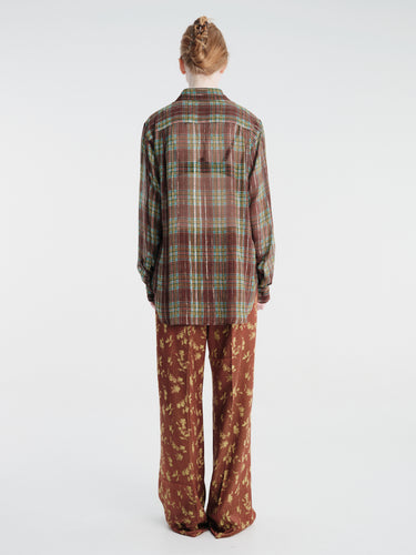 Dries Van Noten - Pleated Shirt in Burgundy