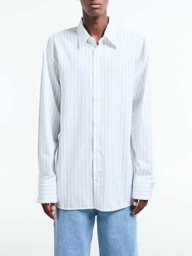 Dries Van Noten - Croomd Shirt in White and Navy