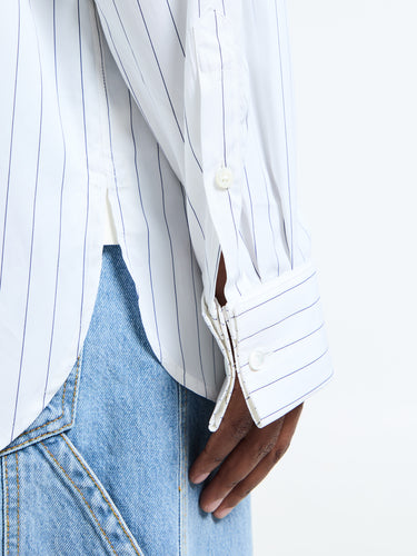 Dries Van Noten - Croomd Shirt in White and Navy