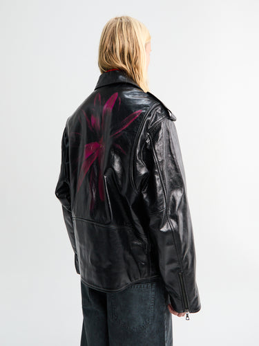Dries Van Noten - Leather Biker Jacket in Black