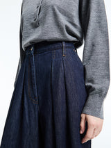 Dries Van Noten - Pleated denim wide-leg Pants in Indigo