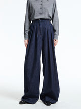 Dries Van Noten - Pleated denim wide-leg Pants in Indigo