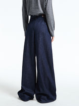 Dries Van Noten - Pleated denim wide-leg Pants in Indigo