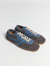 Dries Van Noten - Men's Leather-Trimmed Suede Sneakers in Steel