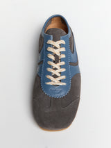 Dries Van Noten - Men's Leather-Trimmed Suede Sneakers in Steel