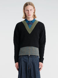 Dries Van Noten - Layered Wool Sweater in Black