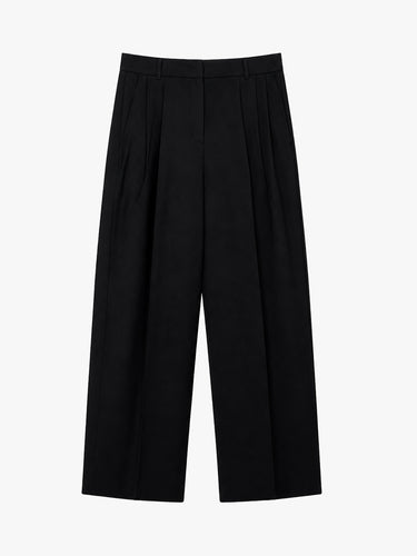 Dunst - Double Pleated Wide Tousers in Black