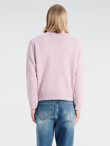 Dunst - Unisex Chunky Roll Neck Sweater in Pale Pink