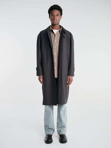Dunst - Unisex H-Line Wool Mac Coat in Charcoal Grey