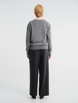 Dunst - Unisex Cashmere V-Neck Sweater in Melange Grey
