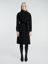 Dunst - Unisex Belted Cashmere Mac Coat in Black