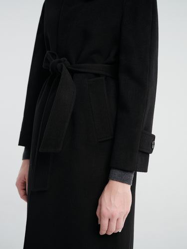 Dunst - Unisex Belted Cashmere Mac Coat in Black
