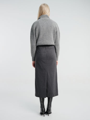 Dunst - Unisex High Neck Button Cardigan in Melange Grey