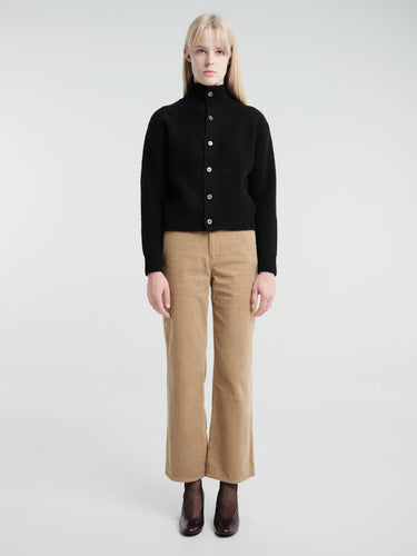 Dunst - Unisex High Neck Button Cardigan in Black