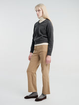 Dunst - Unisex Soft Volume V-Neck Sweater in Charcoal Grey
