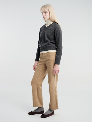 Dunst - Unisex Soft Volume V-Neck Sweater in Charcoal Grey