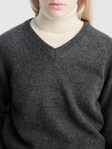 Dunst - Unisex Soft Volume V-Neck Sweater in Charcoal Grey