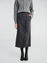 Dunst - Maxi Wrap Skirt in Charcoal Grey