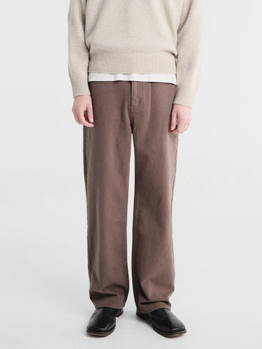 Dunst - Brushed Straight Jeans in Khaki Brown