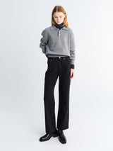 Dunst - Unisex Collared Sweater in Melange Grey