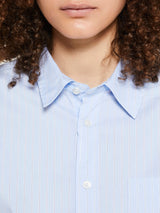 Dunst - Unisex Striped Oversized Shirt in Skyblue Stripe